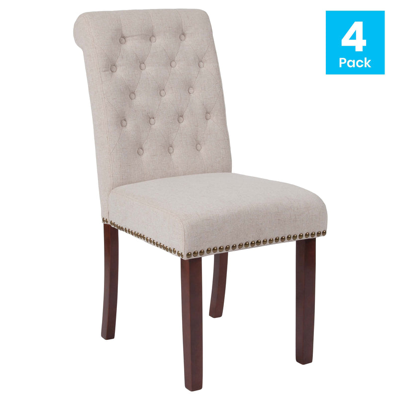 Falmouth Upholstered Parsons Chair with Nailhead Trim - Set of 4