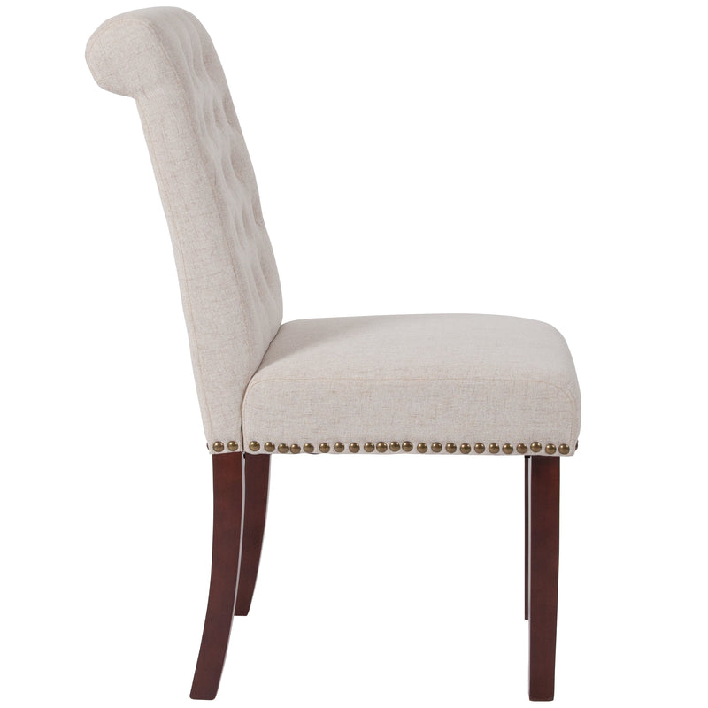 Falmouth Upholstered Parsons Chair with Nailhead Trim - Set of 4