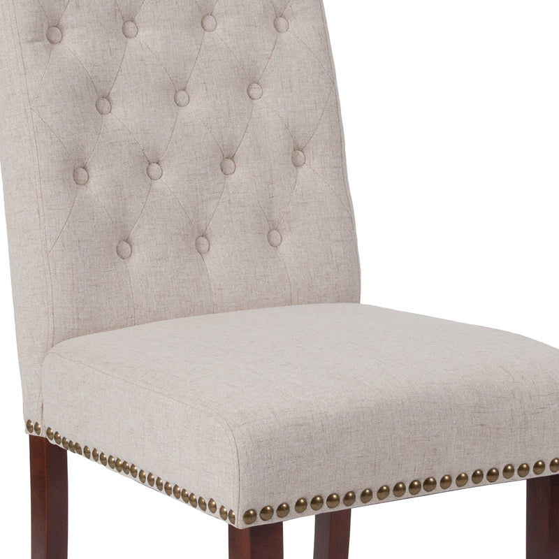 Falmouth Upholstered Parsons Chair with Nailhead Trim - Set of 4