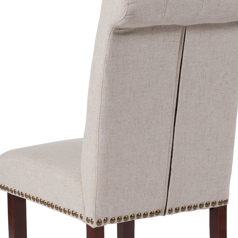 Falmouth Upholstered Parsons Chair with Nailhead Trim - Set of 4