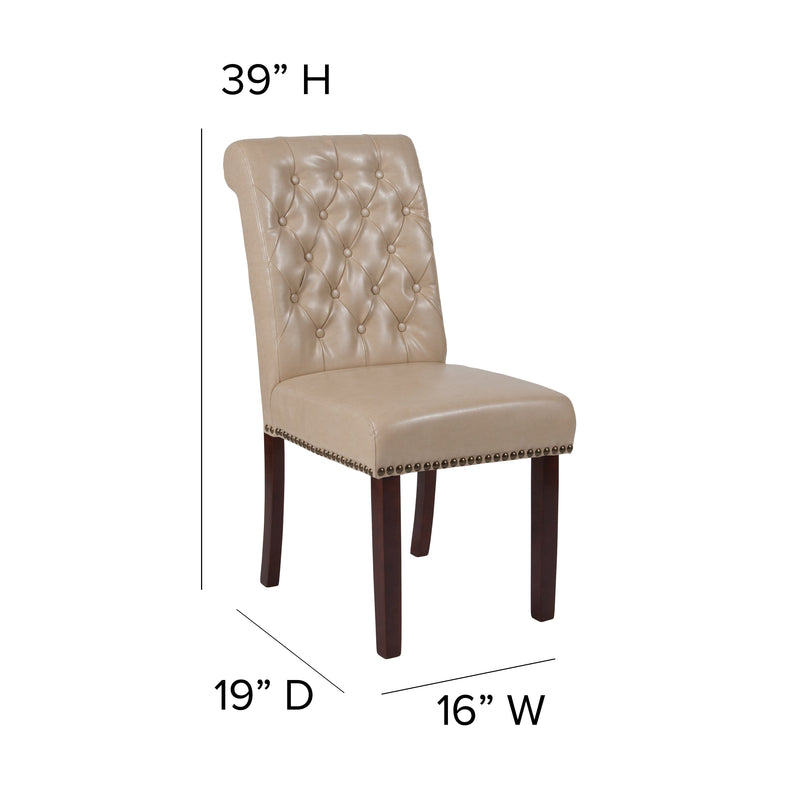 Falmouth Upholstered Parsons Chair with Nailhead Trim - Set of 4