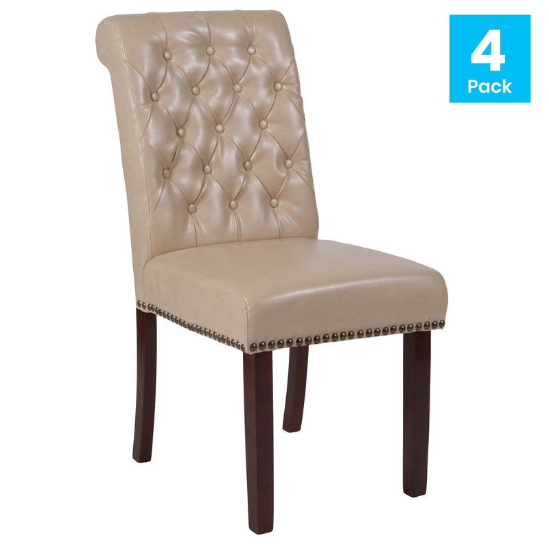 Falmouth Upholstered Parsons Chair with Nailhead Trim - Set of 4