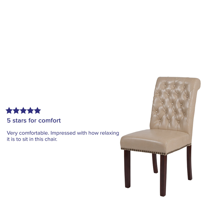 Falmouth Upholstered Parsons Chair with Nailhead Trim - Set of 4