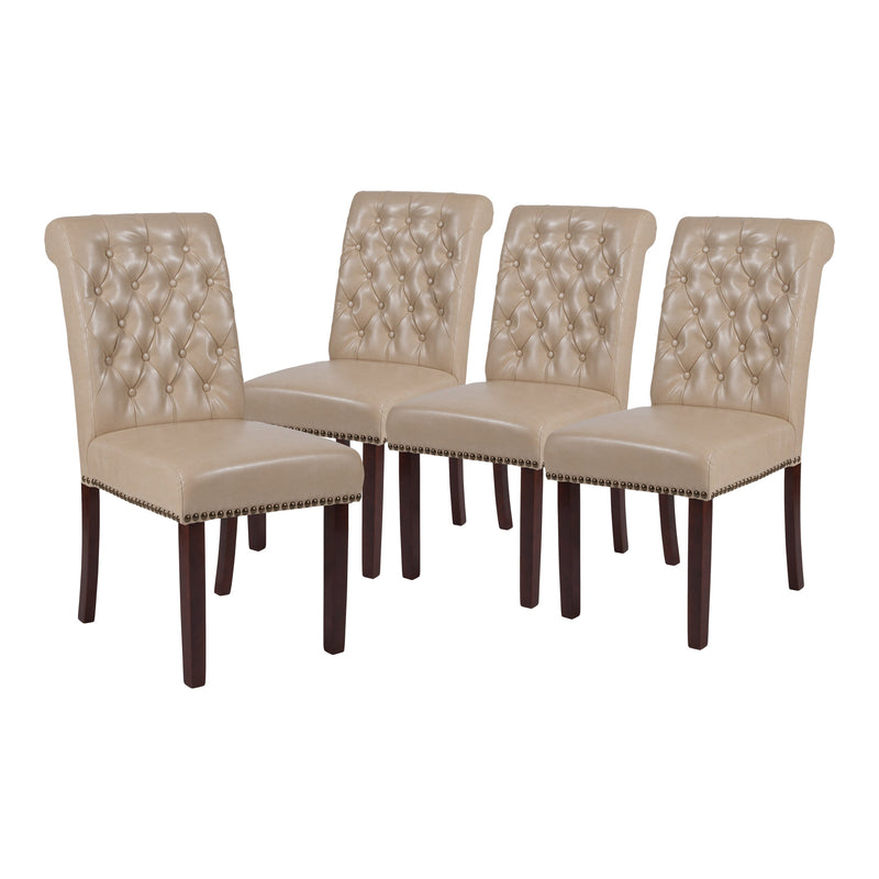 Falmouth Upholstered Parsons Chair with Nailhead Trim - Set of 4