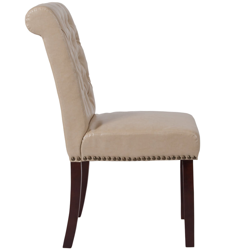 Falmouth Upholstered Parsons Chair with Nailhead Trim - Set of 4