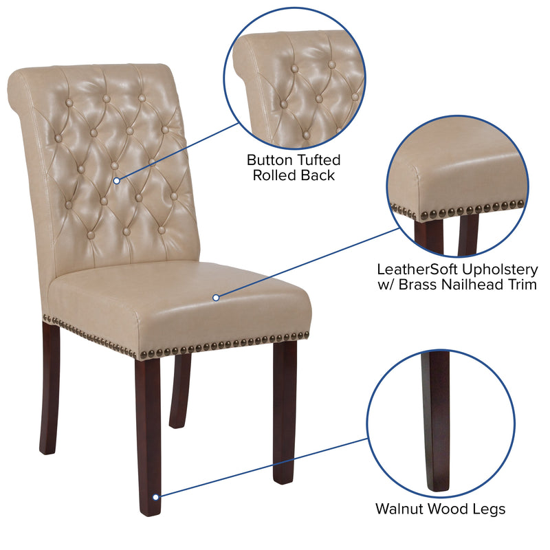 Falmouth Upholstered Parsons Chair with Nailhead Trim - Set of 4