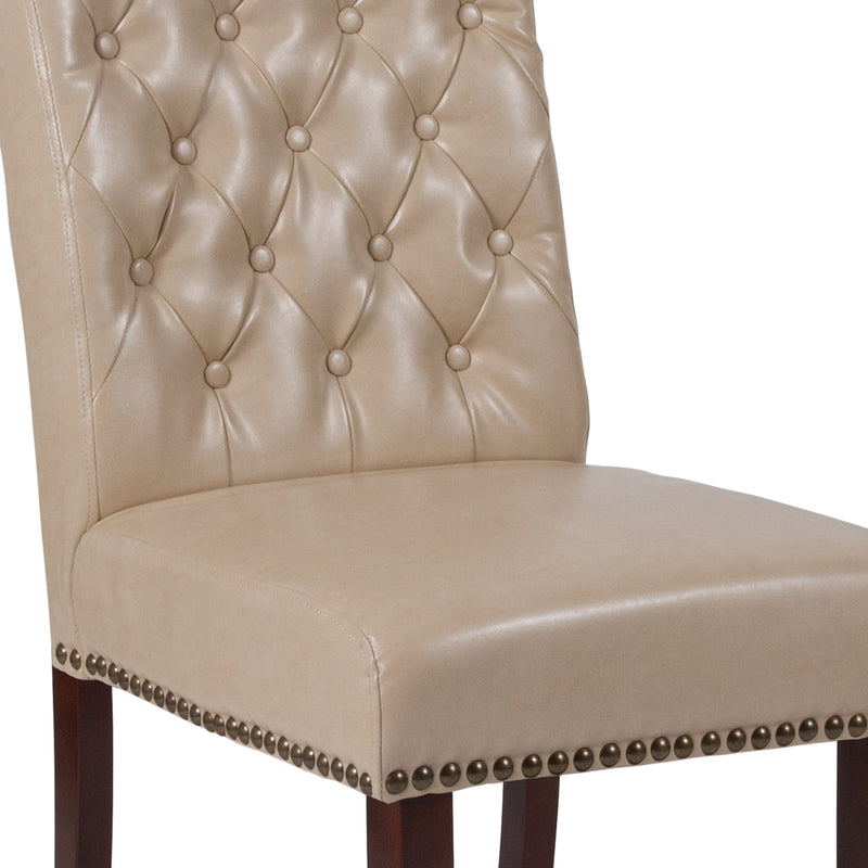 Falmouth Upholstered Parsons Chair with Nailhead Trim - Set of 4