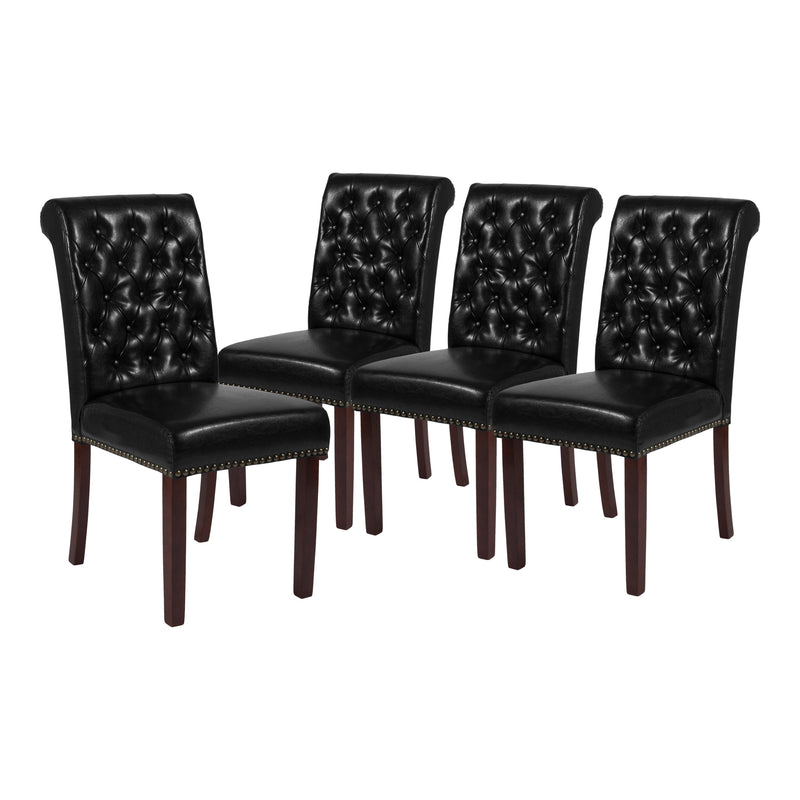 Falmouth Upholstered Parsons Chair with Nailhead Trim - Set of 4