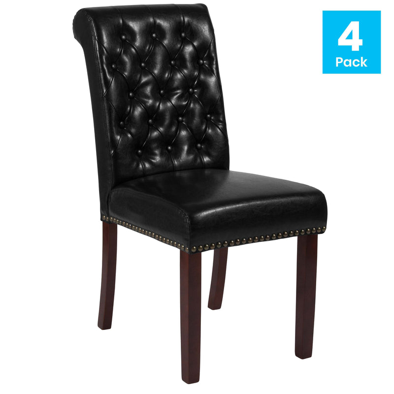 Falmouth Upholstered Parsons Chair with Nailhead Trim - Set of 4