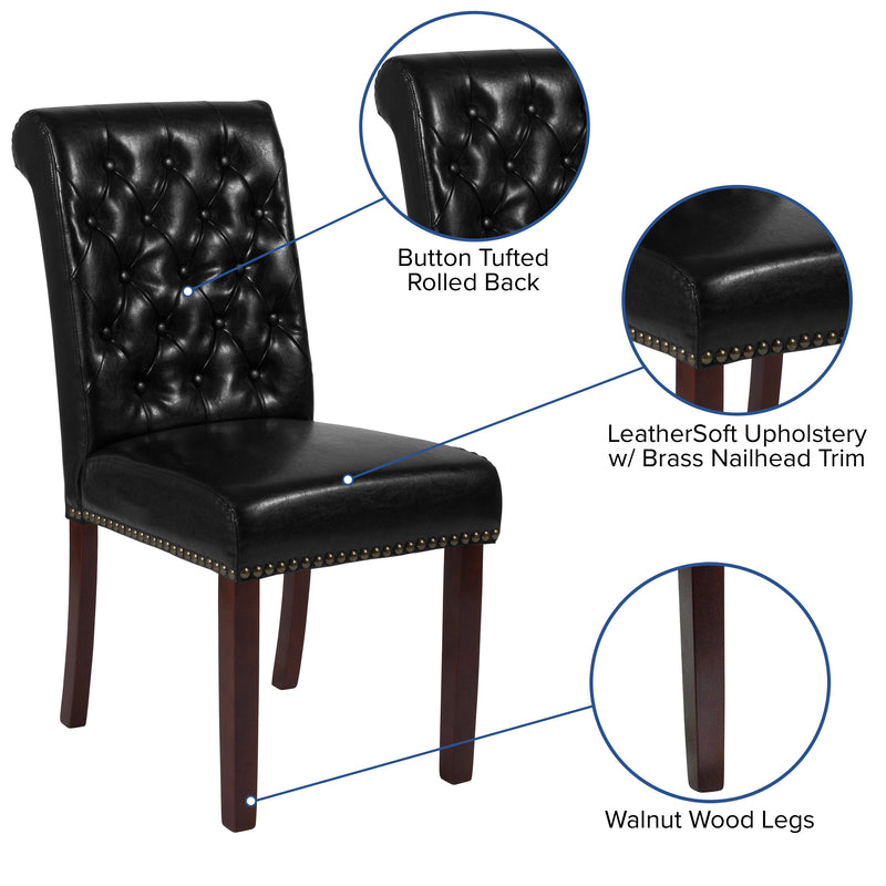 Falmouth Upholstered Parsons Chair with Nailhead Trim - Set of 4