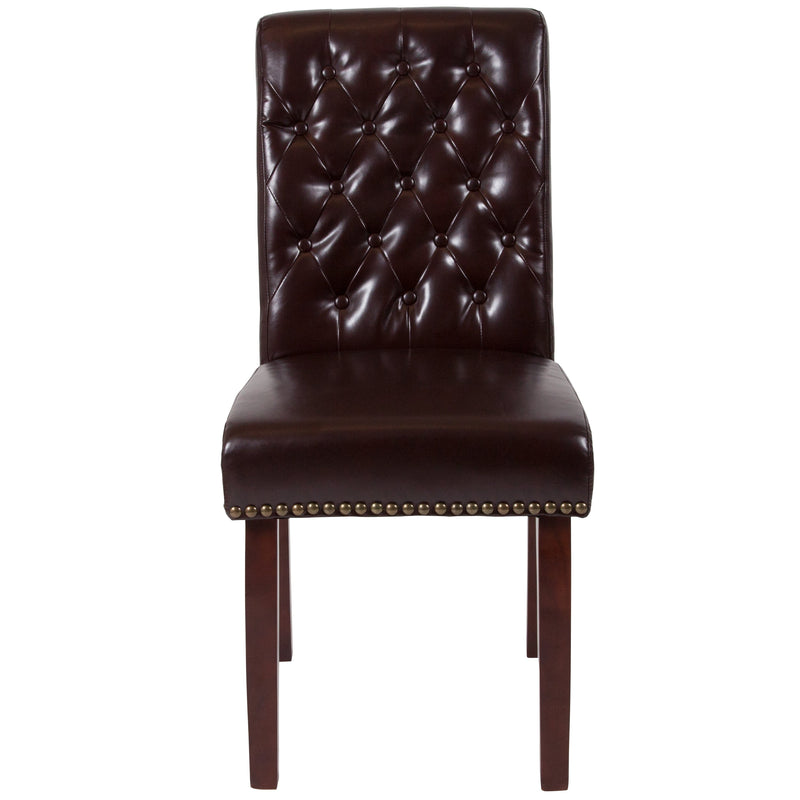 Falmouth Upholstered Parsons Chair with Nailhead Trim - Set of 4
