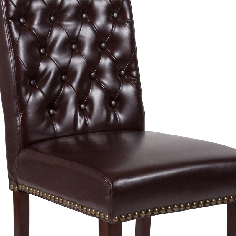 Falmouth Upholstered Parsons Chair with Nailhead Trim - Set of 4