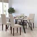 Ellison Mid-Century Panel Back Parsons Accent Dining Chair - Set of 4