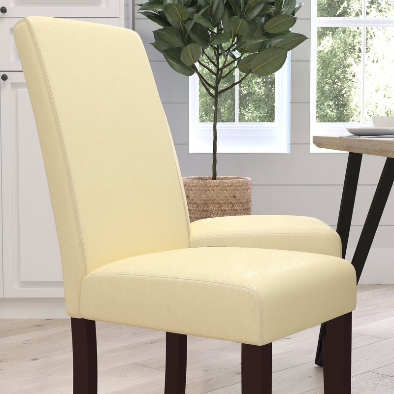 Vallia Series Panel Back Parson's Chair for Kitchen, Dining Room and More