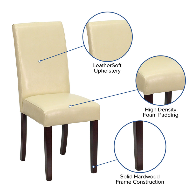 Vallia Series Panel Back Parson's Chair for Kitchen, Dining Room and More