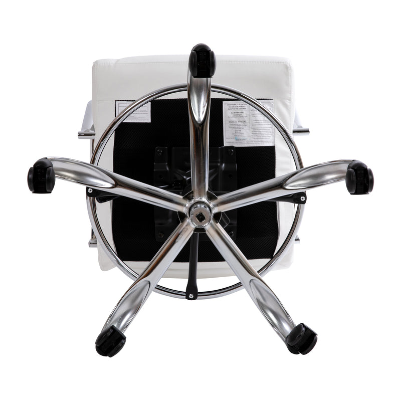 Tevia Mid-Back Drafting Chair with Adjustable Foot Ring Swivel Chair with Chrome Base