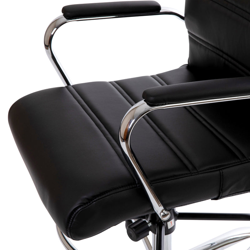 Tevia Mid-Back Drafting Chair with Adjustable Foot Ring Swivel Chair with Chrome Base