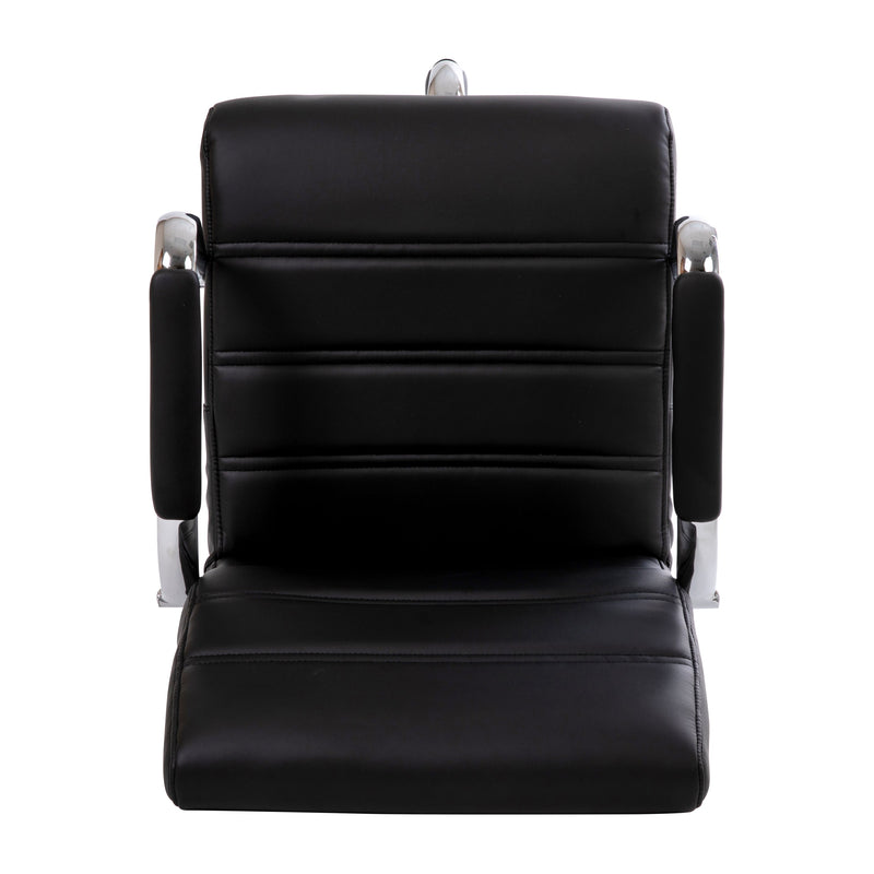 Tevia Mid-Back Drafting Chair with Adjustable Foot Ring Swivel Chair with Chrome Base