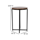 Fairdale Walnut End Table with Round Matte Black Cross Brace Frame