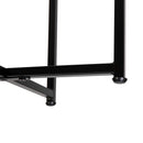 Fairdale Walnut End Table with Round Matte Black Cross Brace Frame