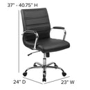 Milano Mid-Back Office Chair with Padded Black Arms