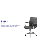 Milano Mid-Back Office Chair with Padded Black Arms