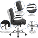 Milano Mid-Back Office Chair with Padded Black Arms