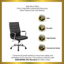 Milano  High Back Office Chair with Padded Arms