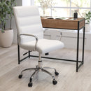 Milano Mid-Back Office Chair with Padded Black Arms