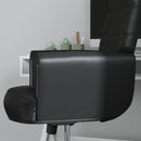 Moselle High Back Button Tufted Faux Leather Swivel Home Office Chair with Silver Welt Trimmed Arms