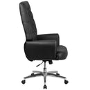 Moselle High Back Button Tufted Faux Leather Swivel Home Office Chair with Silver Welt Trimmed Arms