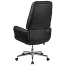 Moselle High Back Button Tufted Faux Leather Swivel Home Office Chair with Silver Welt Trimmed Arms