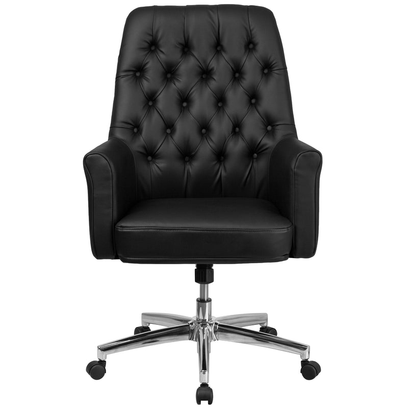 Antoinette Ergonomic Home Office Chair with Traditional Tufted High-Back and 360 Degree Swivel