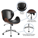 Roisin Mid-Back Ergonomic Executive Swivel Office Chair With Tilt-Lock and Tilt Tension Controls