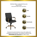 Milano Mid-Back Office Chair with Padded Black Arms