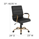 Milano Mid-Back Office Chair with Padded Black Arms