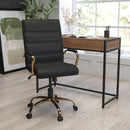 Milano Mid-Back Office Chair with Padded Black Arms