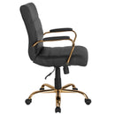 Milano Mid-Back Office Chair with Padded Black Arms