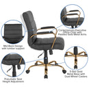 Milano Mid-Back Office Chair with Padded Black Arms