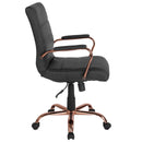 Milano Mid-Back Office Chair with Padded Black Arms
