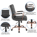 Milano Mid-Back Office Chair with Padded Black Arms