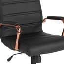 Milano Mid-Back Office Chair with Padded Black Arms