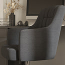 Henry Ergonomic Mid-Back Home Office Chair with Tufted Black Fabric Upholstery and Swivel Height Adjustment