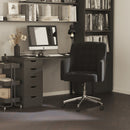 Henry Ergonomic Mid-Back Home Office Chair with Tufted Black Fabric Upholstery and Swivel Height Adjustment