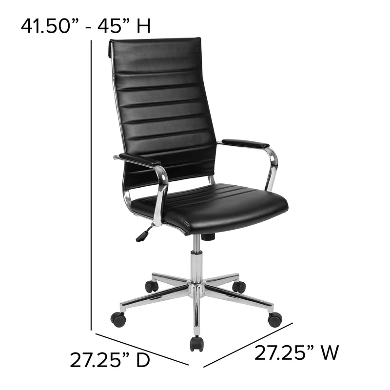 Stockholm High Back Faux Leather Home Office Chair With Pneumatic Seat Height Adjustment And 360° Swivel