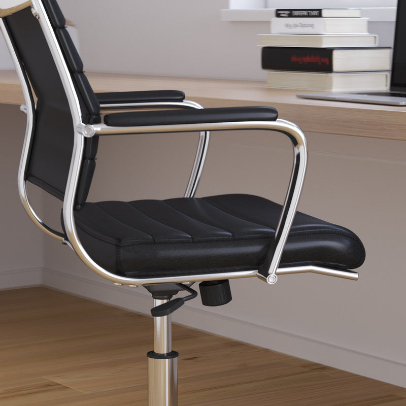 Stockholm High Back Faux Leather Home Office Chair With Pneumatic Seat Height Adjustment And 360° Swivel