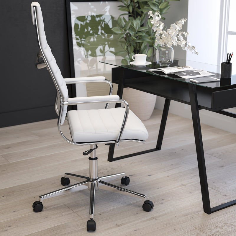 Stockholm High Back Faux Leather Home Office Chair With Pneumatic Seat Height Adjustment And 360° Swivel