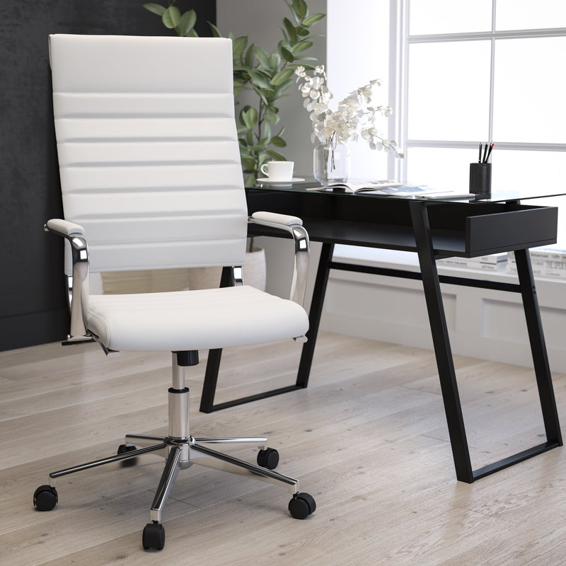 Stockholm High Back Faux Leather Home Office Chair With Pneumatic Seat Height Adjustment And 360° Swivel