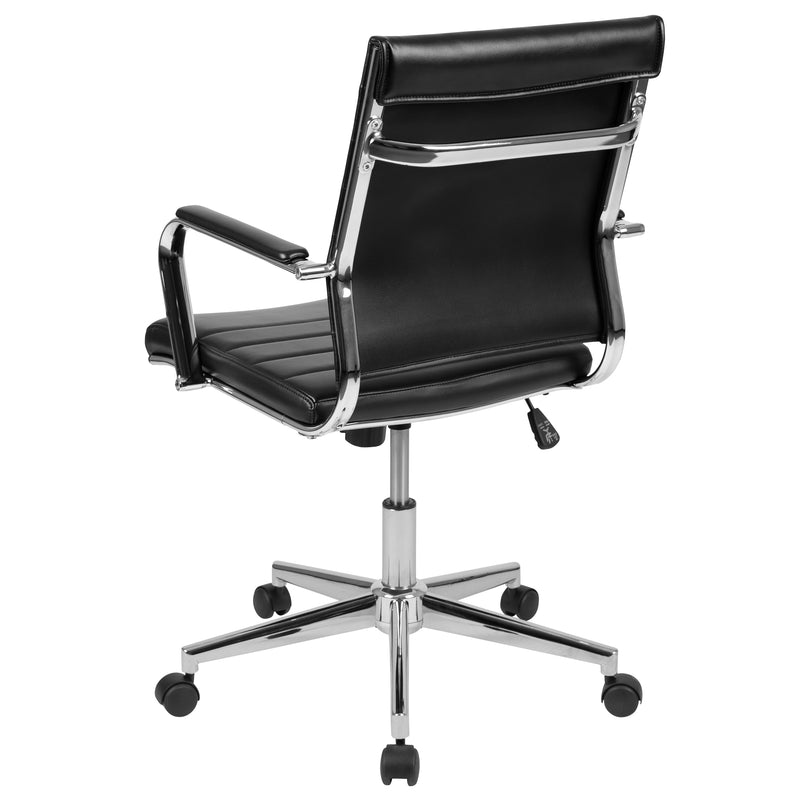 Stockholm Mid Back Faux Leather Home Office Chair With Pneumatic Seat Height Adjustment And 360° Swivel