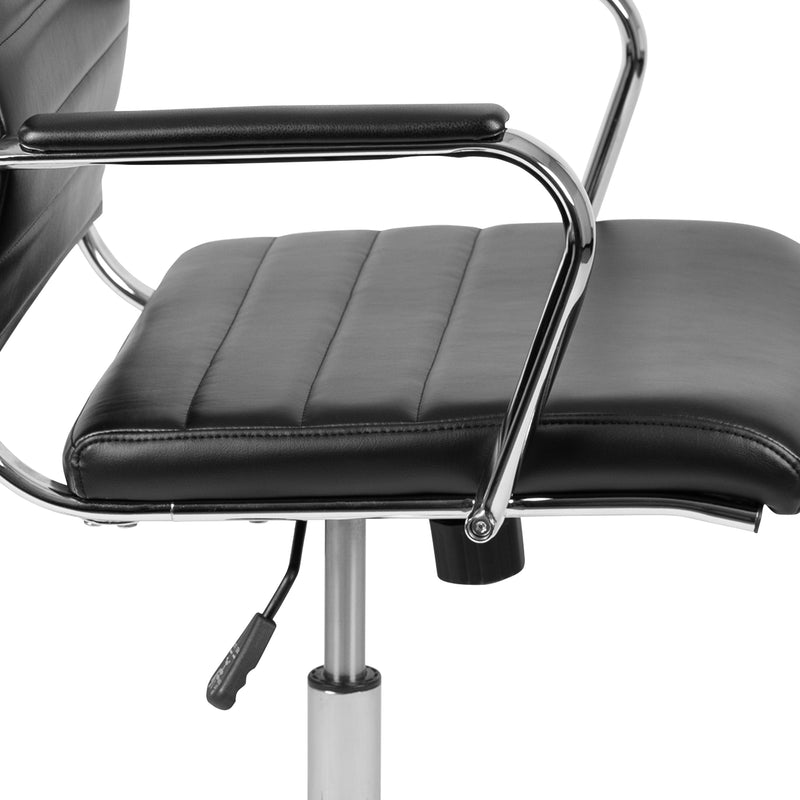 Stockholm Mid Back Faux Leather Home Office Chair With Pneumatic Seat Height Adjustment And 360° Swivel